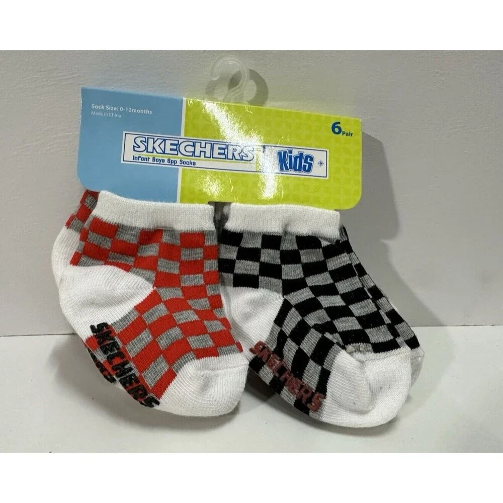 Skechers baby infant boy 0-12 months 6 pairs pack socks